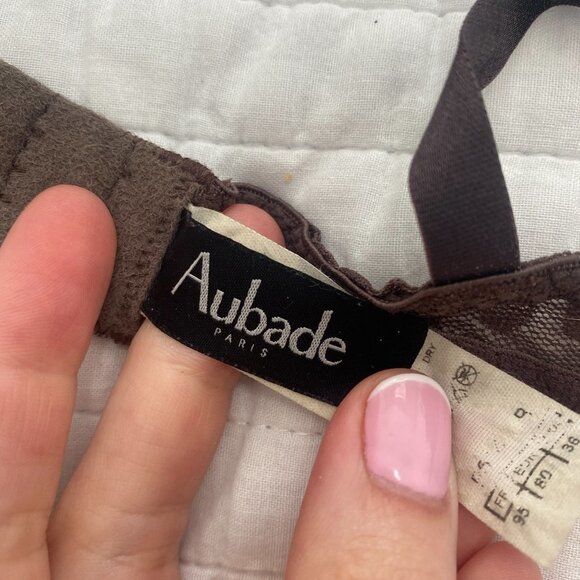 Audabe Paris Purple & Cream Floral Lace Bra Size 36B - Picture 4 of 7